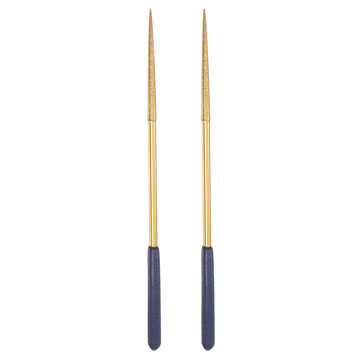uxcell Uxcell 4mm x 160mm Titanium Coated Round Diamond Needle Files for Metal Wood Stone 2pcs