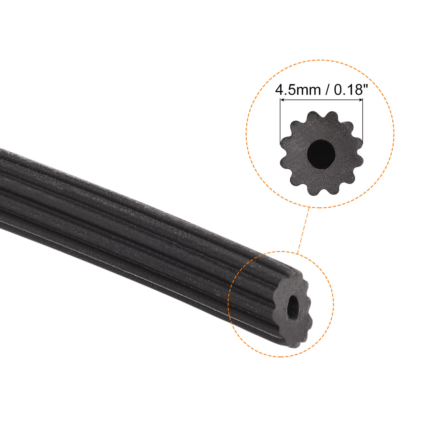 uxcell Uxcell Screen Spline 7.5M/24.61Ft Length PVC Sealing Strip Retainer 4.5mm OD Black 2Pcs