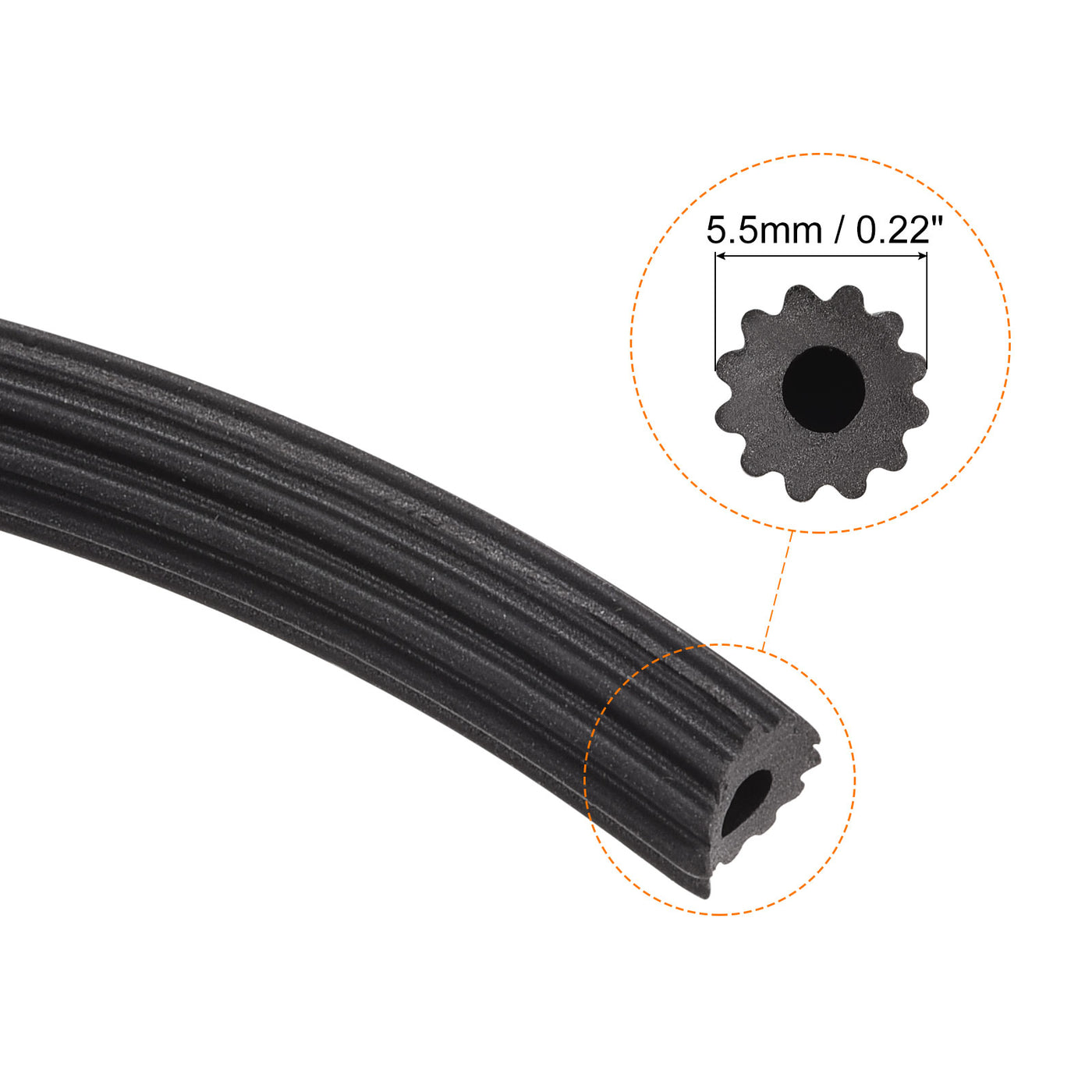 uxcell Uxcell Screen Spline 7.5M/24.61Ft Length PVC Sealing Strip Retainer, 5.5mm OD Black