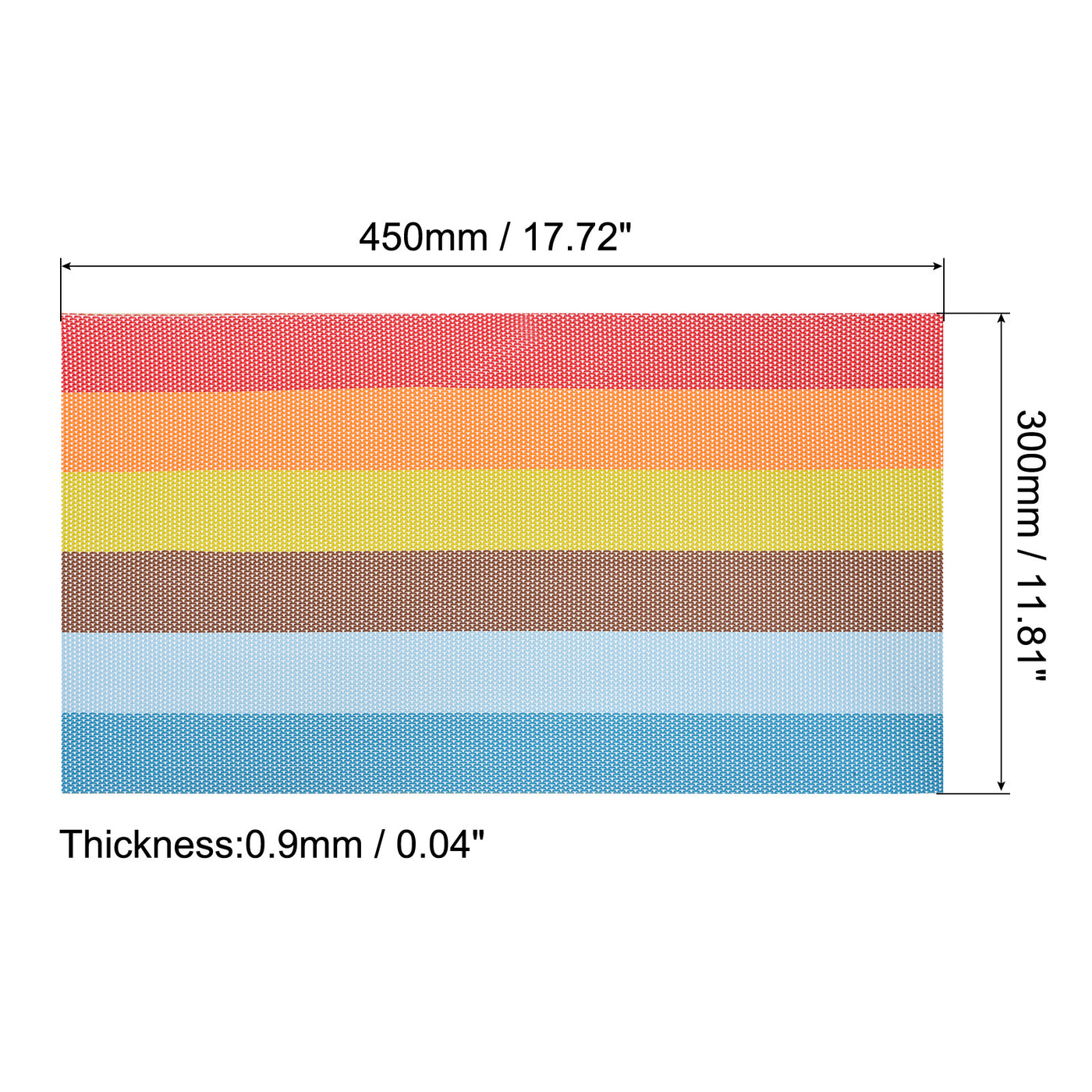 uxcell Uxcell Place Mats 450x300mm 2pcs PVC Table Washable Woven Placemat, Stripe Colorful