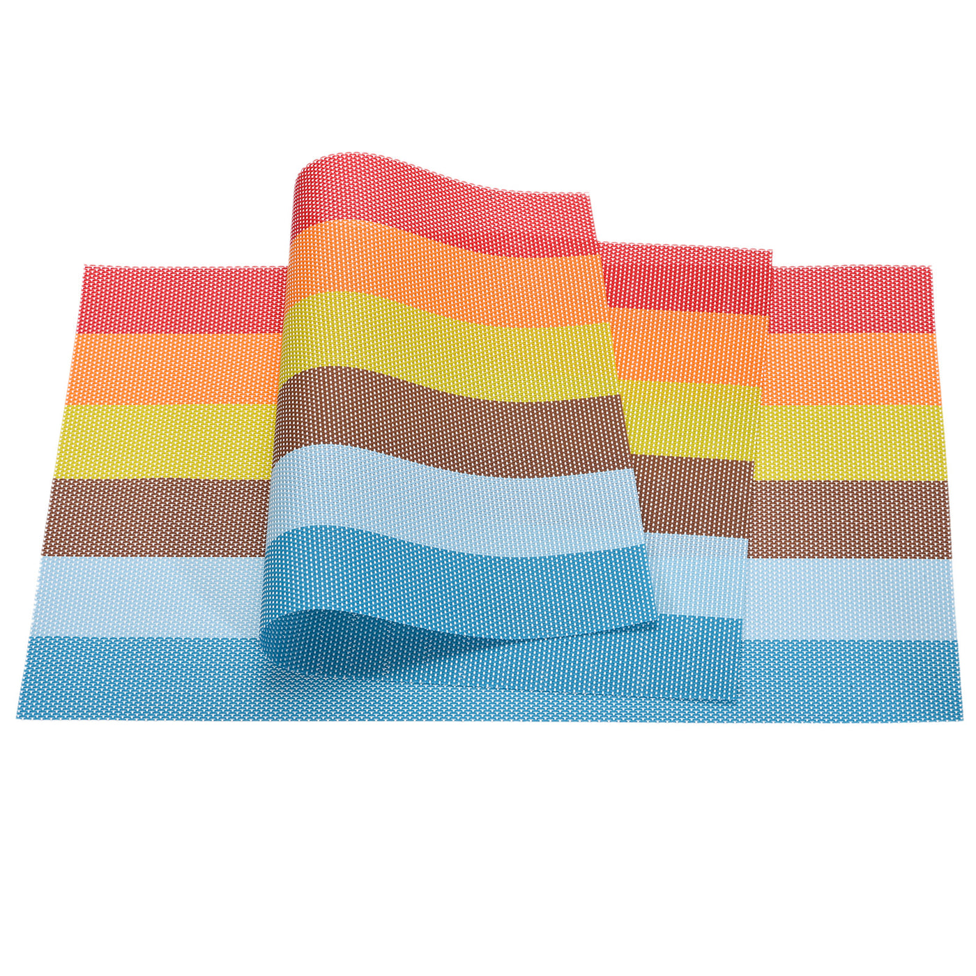 uxcell Uxcell Place Mats 450x300mm 2pcs PVC Table Washable Woven Placemat, Stripe Colorful