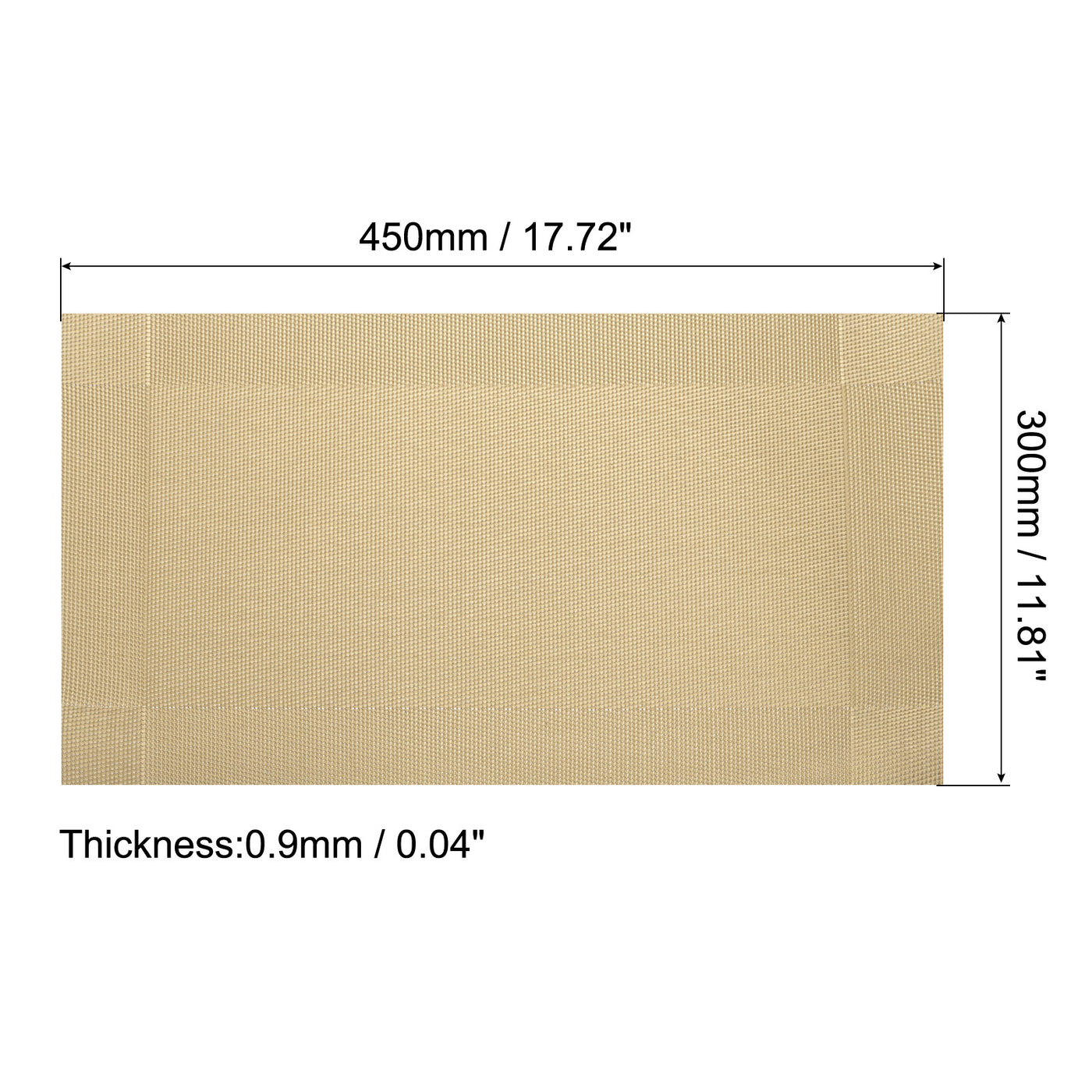 uxcell Uxcell Place Mats 450x300mm 8pcs PVC Table Washable Woven Placemat, Gold Tone