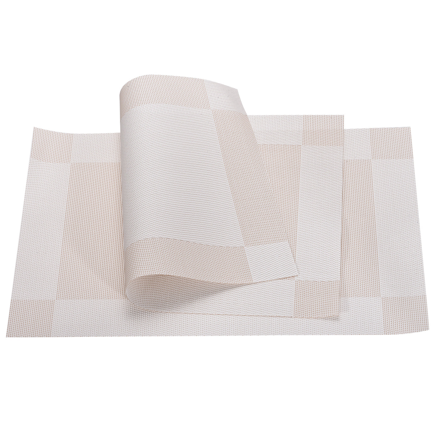 uxcell Uxcell Place Mats 450x300mm 4pcs PVC Table Washable Woven Placemat, Beige