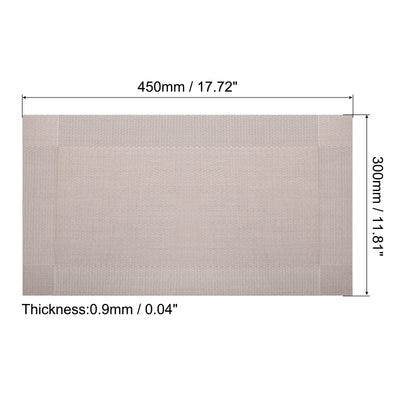 Harfington Uxcell Place Mats 450x300mm 6pcs PVC Table Washable Woven Placemat, Gold Brown
