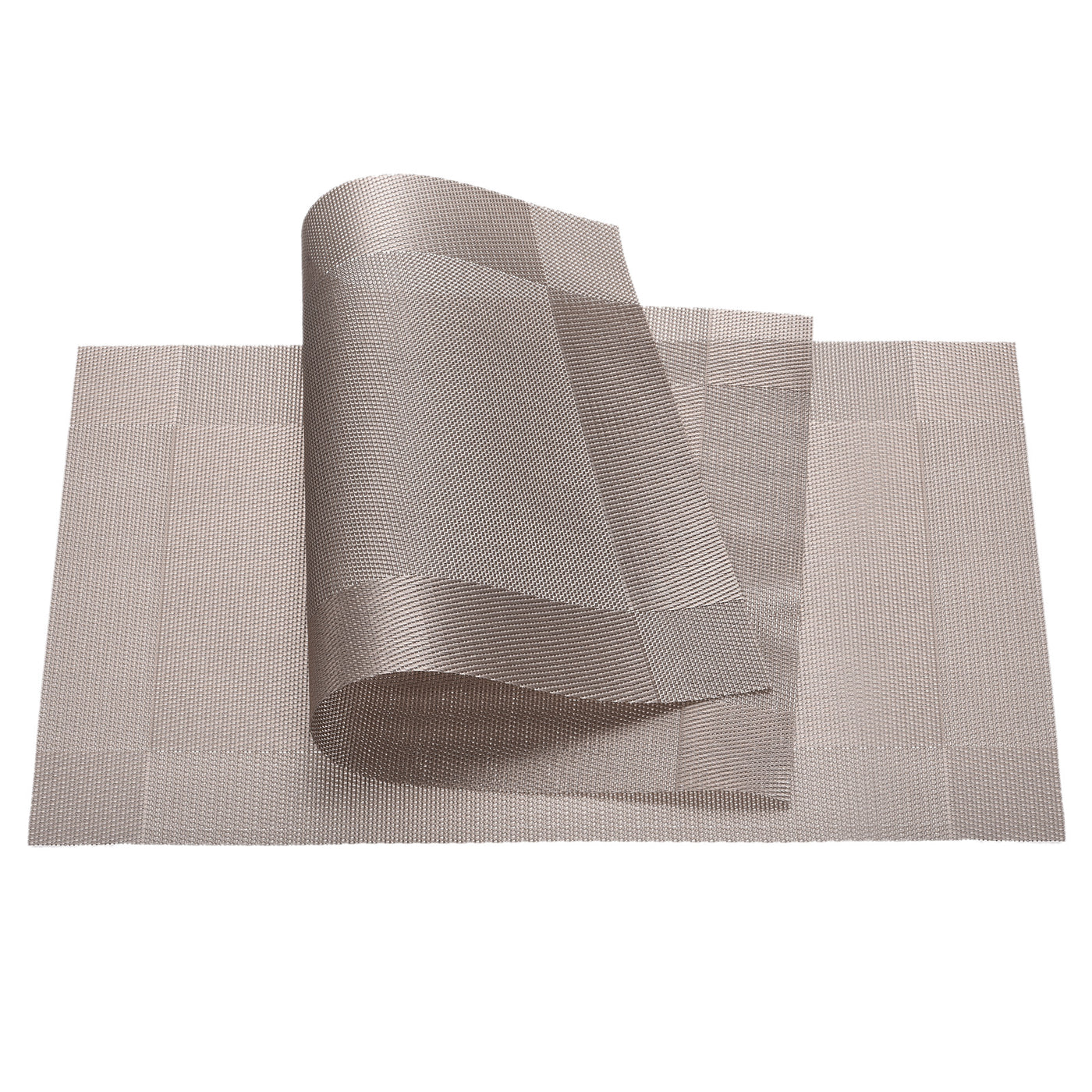 uxcell Uxcell Place Mats 450x300mm 6pcs PVC Table Washable Woven Placemat, Gold Brown