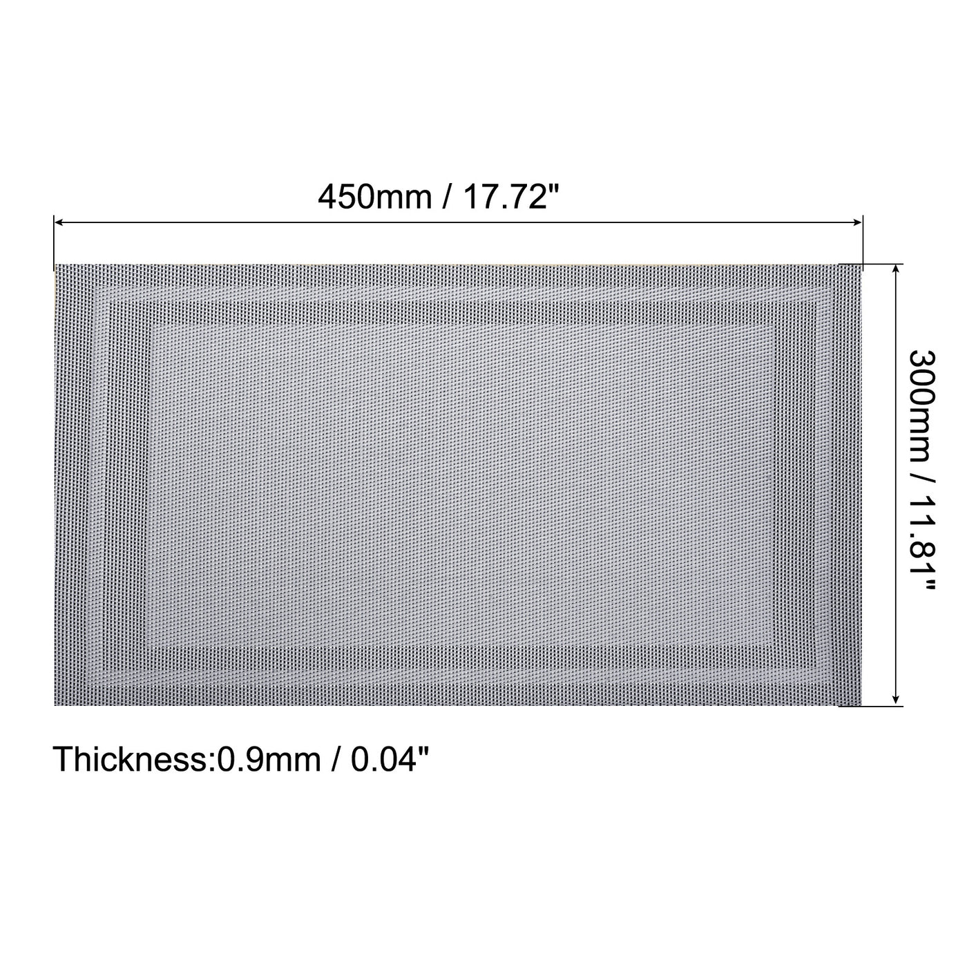 uxcell Uxcell Place Mats 450x300mm 2pcs PVC Table Washable Woven Placemat, Gray
