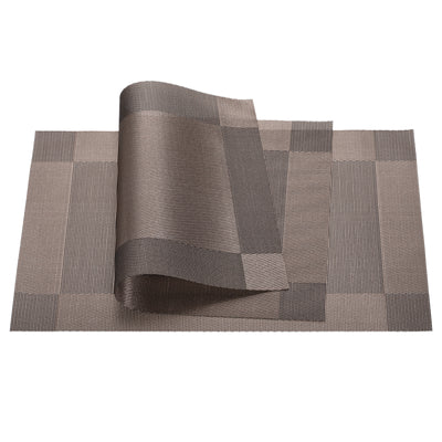 Harfington Uxcell Place Mats 450x300mm 8pcs PVC Table Washable Woven Placemat, Coffee