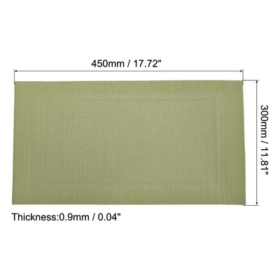Harfington Uxcell Place Mats 450x300mm 6pcs PVC Table Washable Woven Placemat, Green