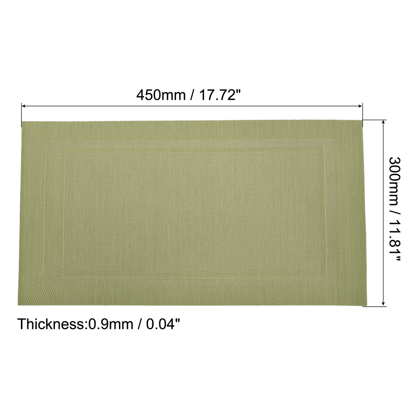 uxcell Uxcell Place Mats 450x300mm 2pcs PVC Table Washable Woven Placemat, Green
