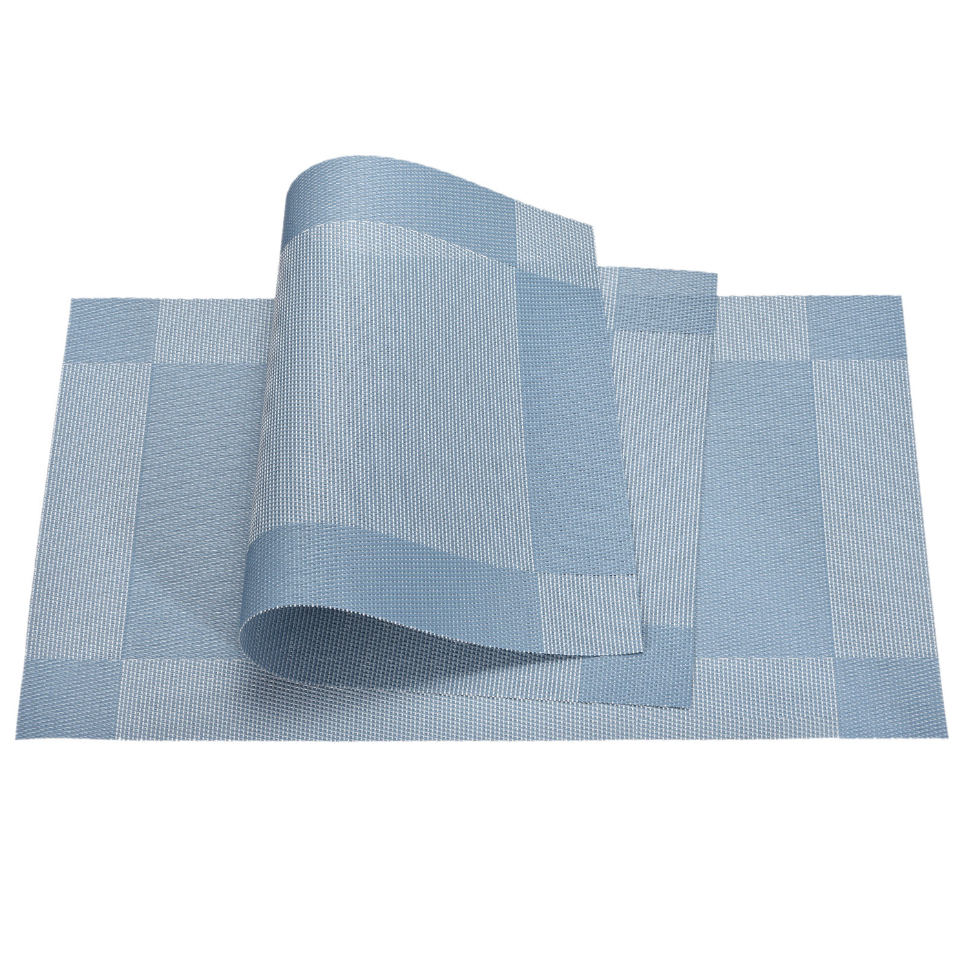 uxcell Uxcell Place Mats 450x300mm 6pcs PVC Table Washable Woven Placemat, Lake Blue
