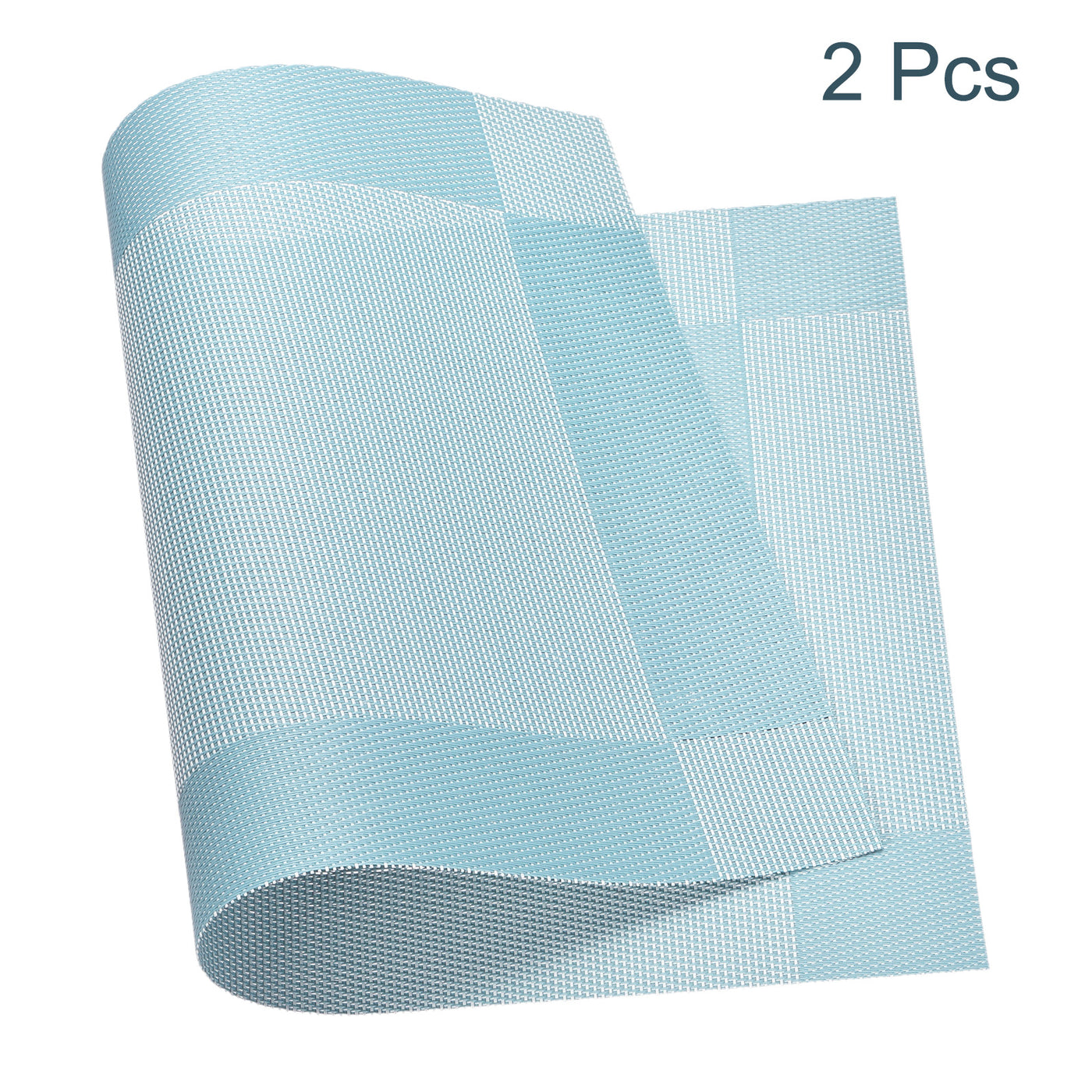 uxcell Uxcell Place Mats 450x300mm 2pcs PVC Table Washable Woven Placemat, Lake Blue