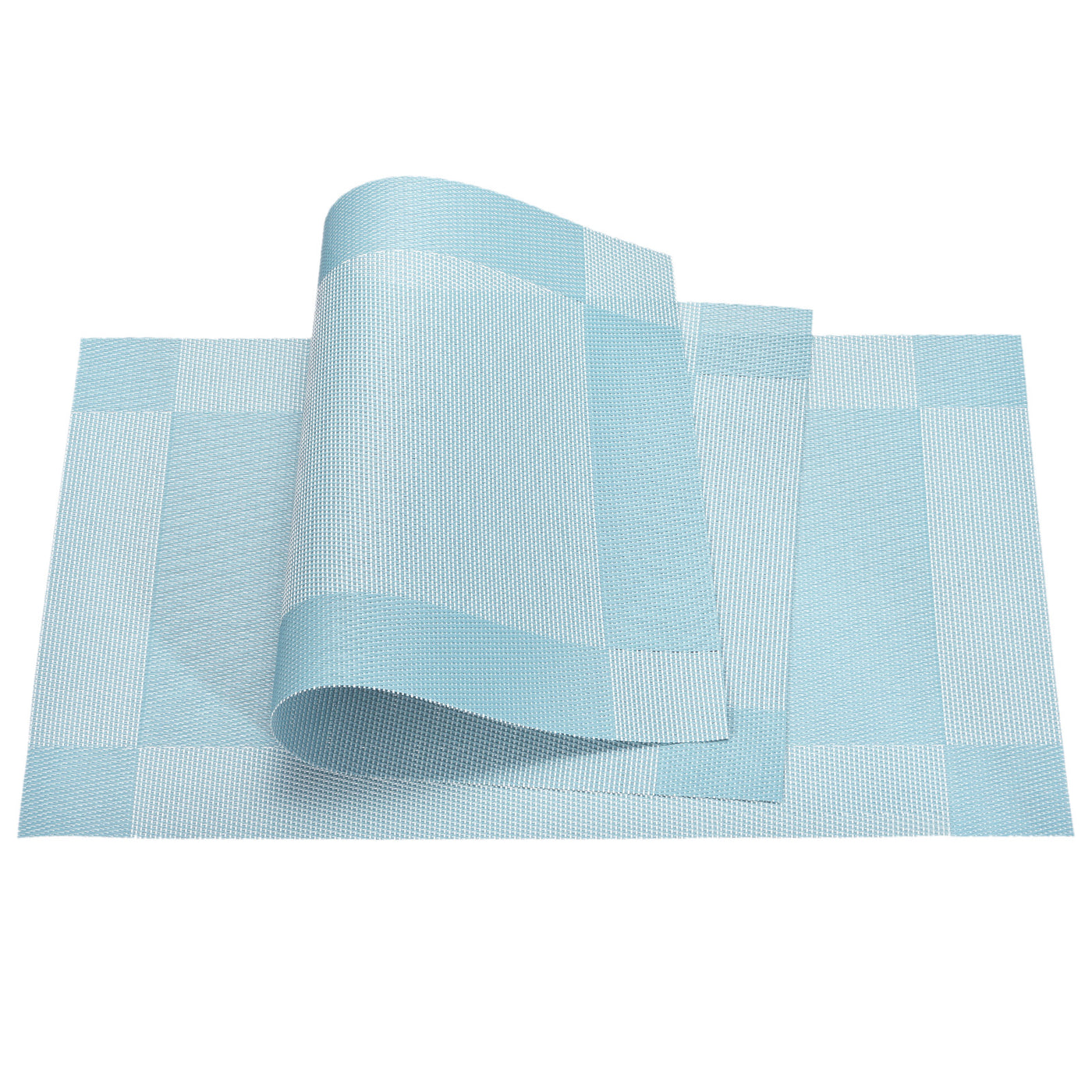 uxcell Uxcell Place Mats 450x300mm 2pcs PVC Table Washable Woven Placemat, Lake Blue