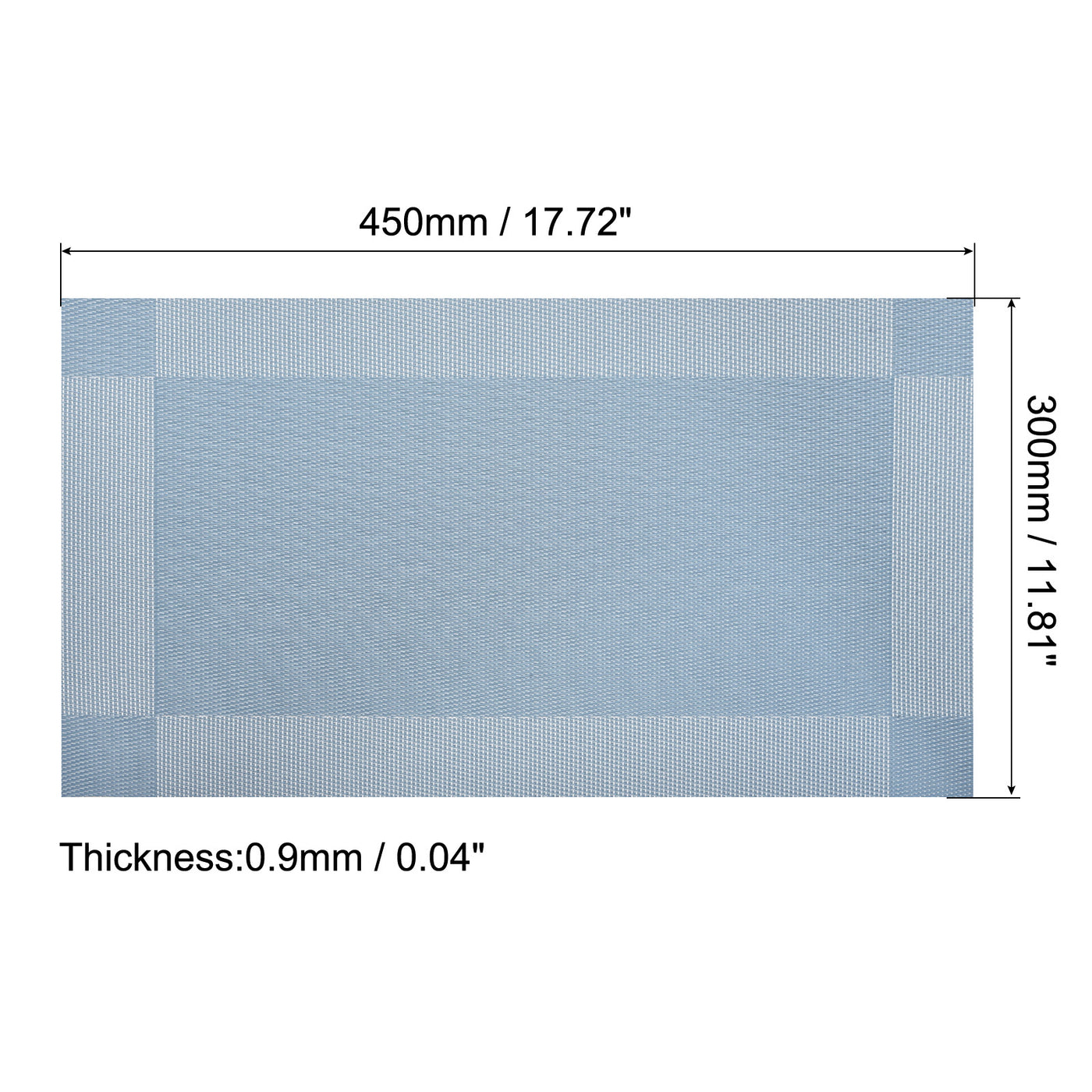 uxcell Uxcell Place Mats 450x300mm 4pcs PVC Table Washable Woven Placemat, Lake Blue