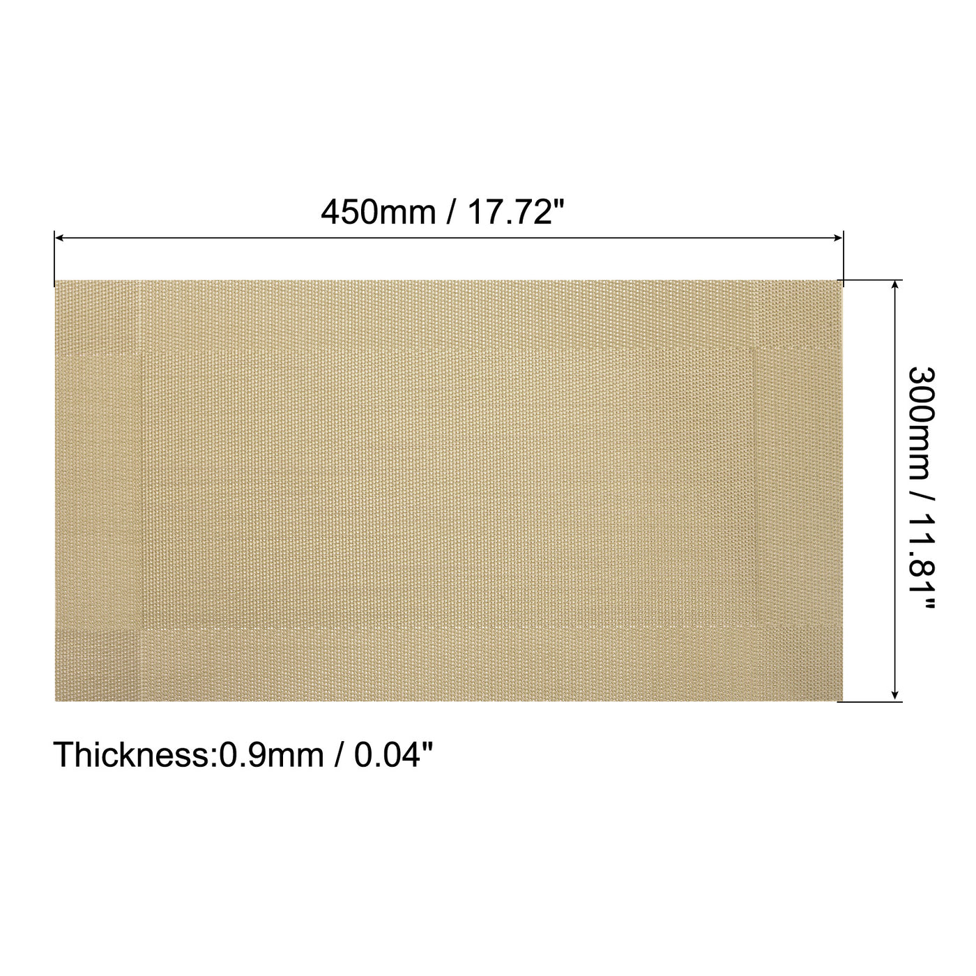 uxcell Uxcell Place Mats 450x300mm 4pcs PVC Table Washable Woven Placemat, Golden