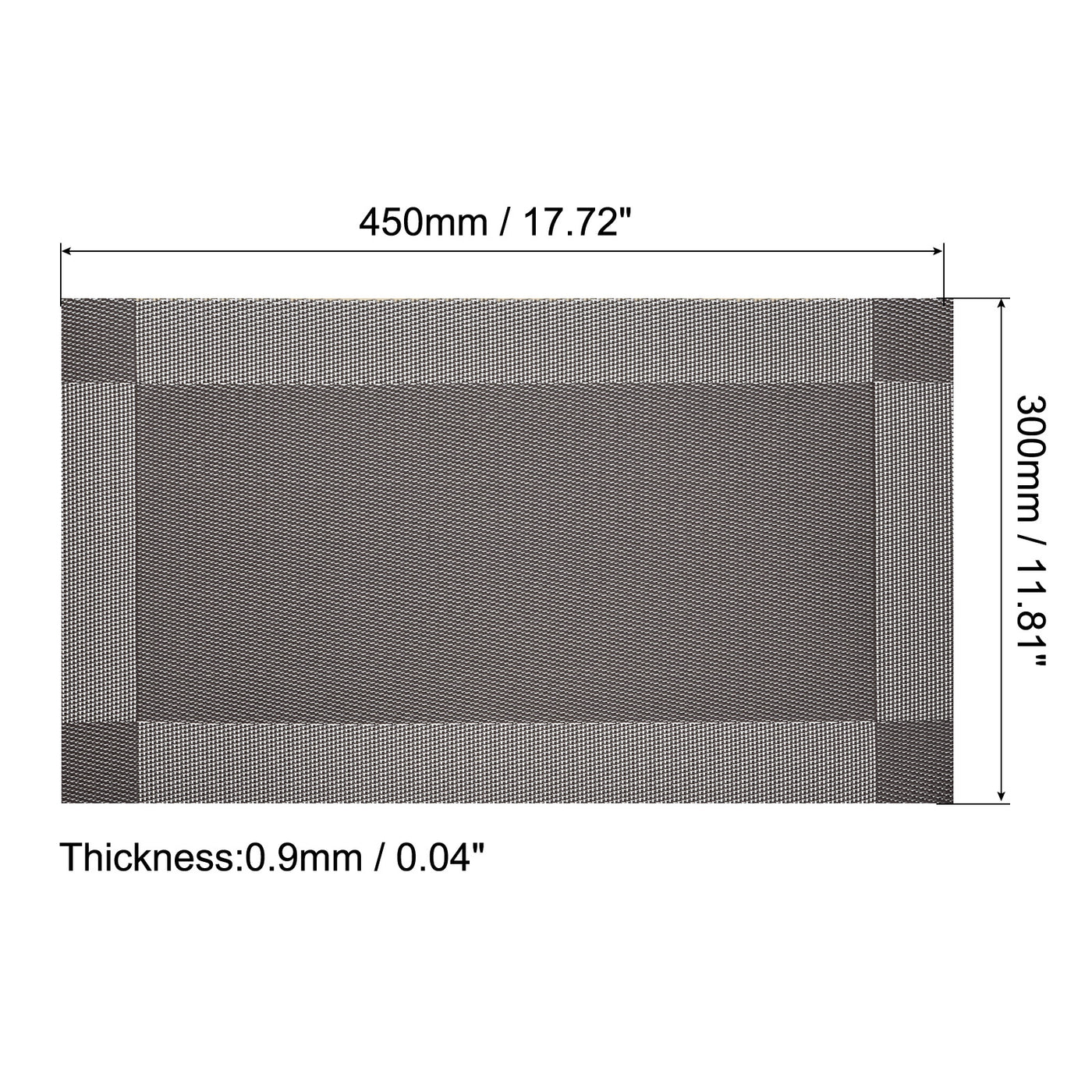 uxcell Uxcell Place Mats 450x300mm 2pcs PVC Table Washable Woven Placemat, Dark Coffee