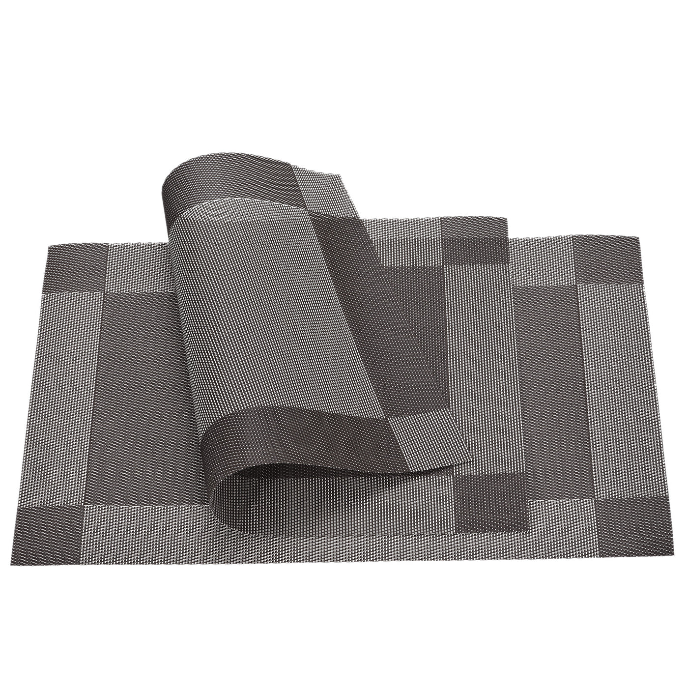uxcell Uxcell Place Mats 450x300mm 2pcs PVC Table Washable Woven Placemat, Dark Coffee