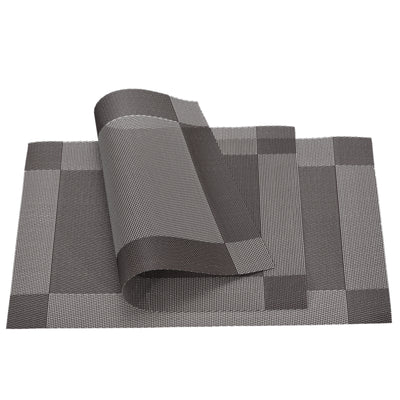 Harfington Uxcell Place Mats 450x300mm 2pcs PVC Table Washable Woven Placemat, Dark Coffee