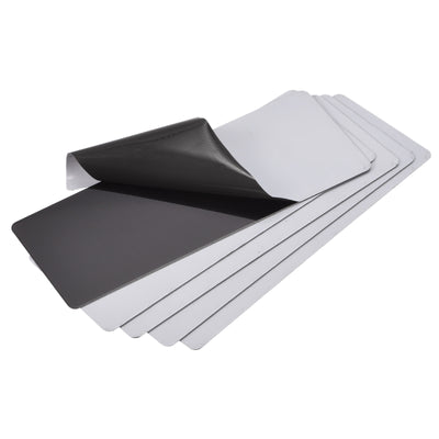 Harfington Uxcell Blank Metal Card 80x30x0.4mm 201 Stainless Steel Plate Brushed Dark Gray 20 Pcs