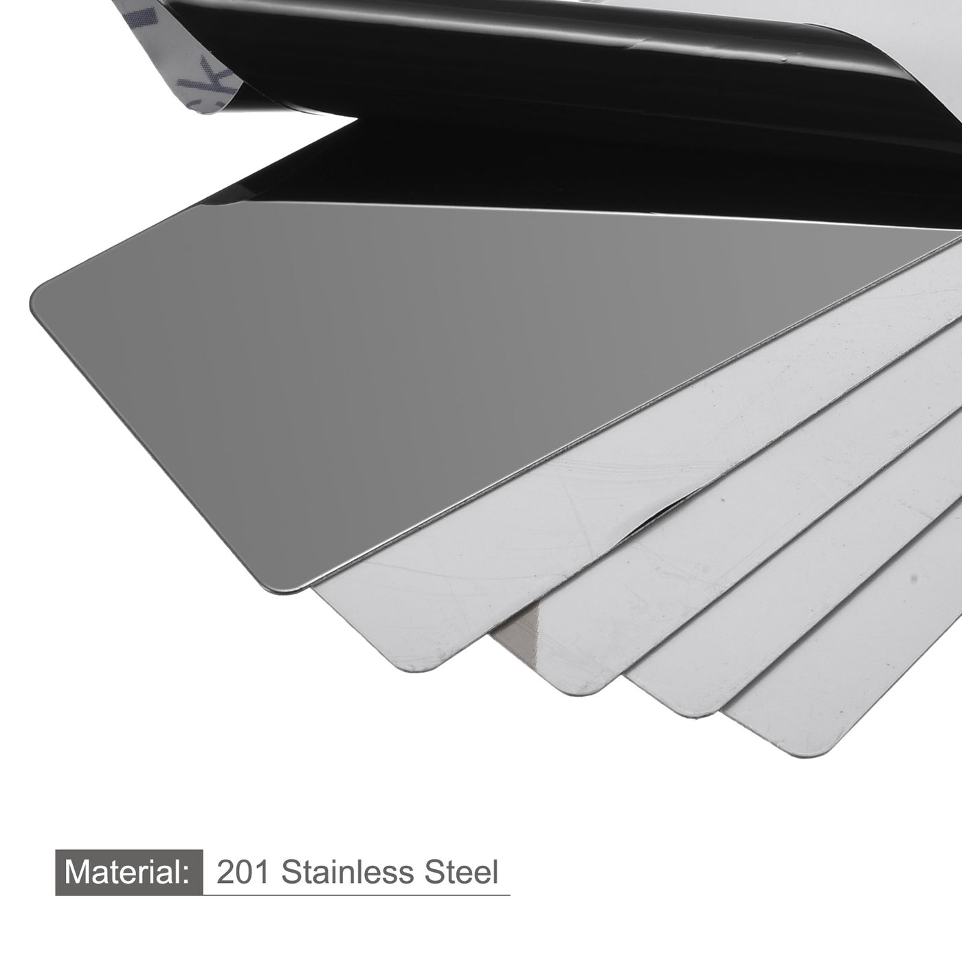 uxcell Uxcell Blank Metal Card 201 Stainless Steel Plate Polished