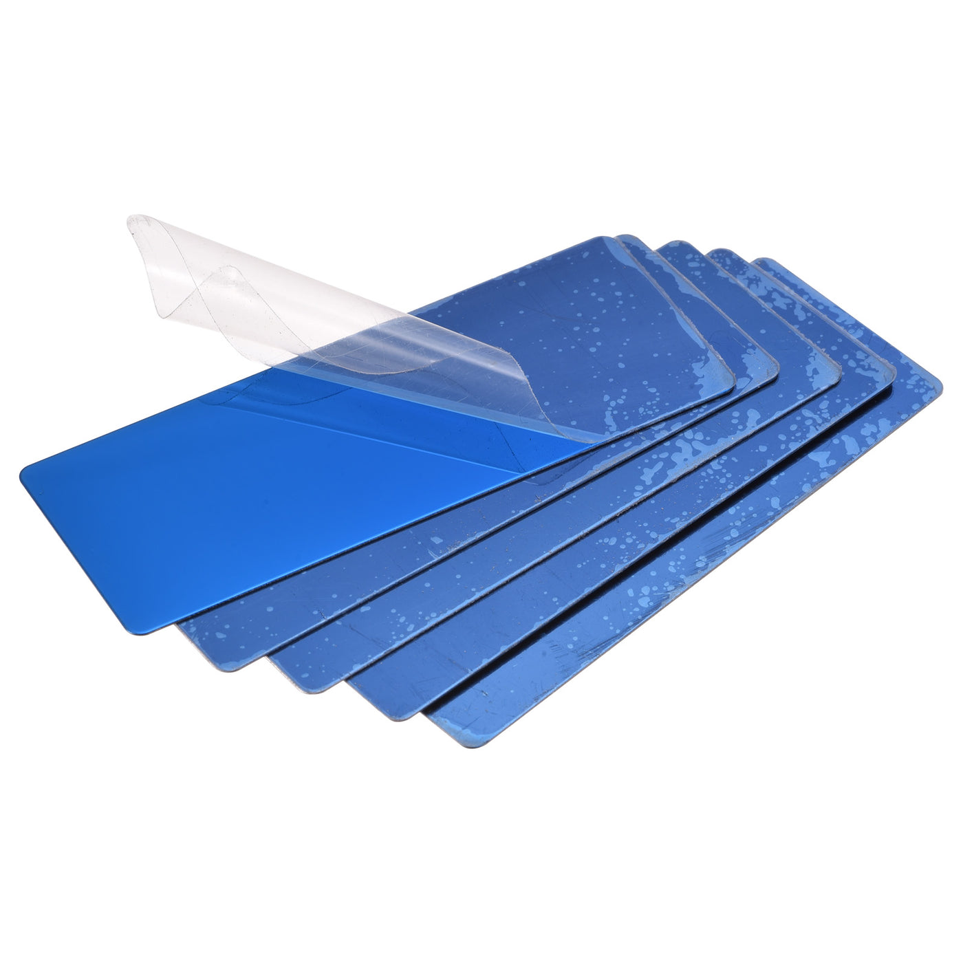 uxcell Uxcell Blank Metal Card 80x30x0.4mm 201 Stainless Steel Plate Polished Navy Blue 10 Pcs