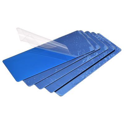 Harfington Uxcell Blank Metal Card 80x30x0.4mm 201 Stainless Steel Plate Polished Navy Blue 10 Pcs