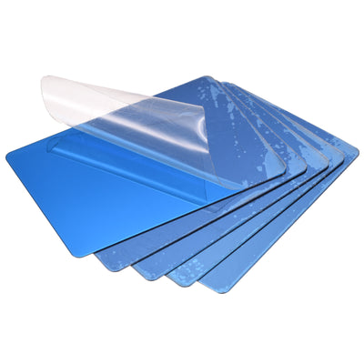 Harfington Uxcell Blank Metal Card 66x45x0.4mm 201 Stainless Steel Plate Polished Navy Blue 10 Pcs