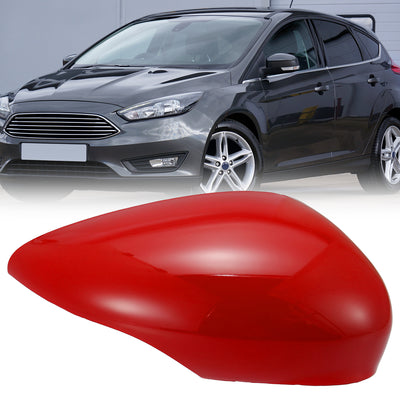 Harfington Red Left Side Car Side Door Wing Mirror Cover Rear View Mirror Cap for Ford Fiesta MK7 2008 2009 2010 2011 2012 2013 2014 2015 2016 2017