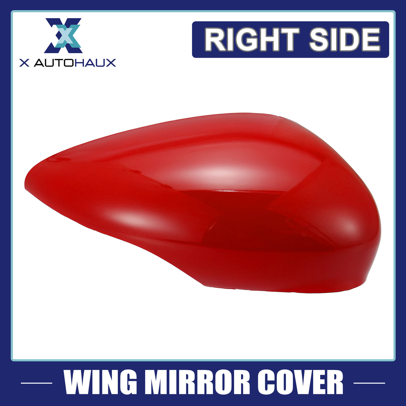 X AUTOHAUX Red Left Side Car Side Door Wing Mirror Cover Rear View Mirror Cap for Ford Fiesta MK7 2008 2009 2010 2011 2012 2013 2014 2015 2016 2017