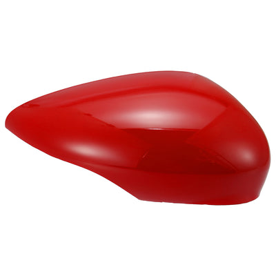 X AUTOHAUX Red Left Side Car Side Door Wing Mirror Cover Rear View Mirror Cap for Ford Fiesta MK7 2008 2009 2010 2011 2012 2013 2014 2015 2016 2017