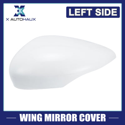 Harfington White Left Side Car Side Door Wing Mirror Cover Rear View Mirror Cap for Ford Fiesta MK7 2008 2009 2010 2011 2012 2013 2014 2015 2016 2017