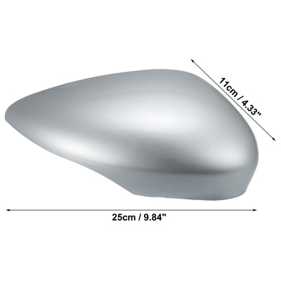 Harfington Silver Tone Right Side Car Side Door Wing Mirror Cover Rear View Mirror Cap for Ford Fiesta MK7 2008 2009 2010 2011 2012 2013 2014 2015 2016 2017