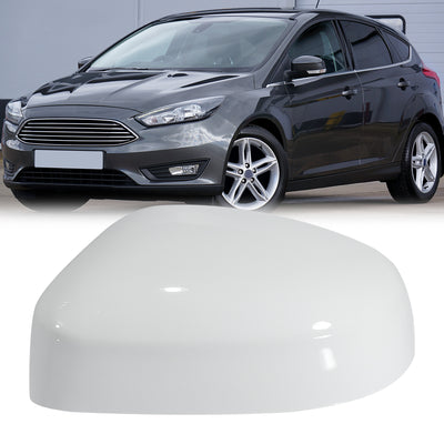 Harfington White Left Side Car Side Door Wing Mirror Cover Rear View Mirror Cap for Ford Focus MK2 Facelift 2008-2011 for Ford Focus MK3 2012-2017