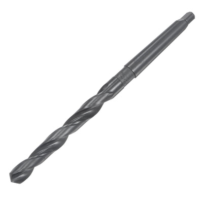 uxcell Uxcell 11.7mm Morse Taper Twist Drill Bit 95mm Flute Length High-speed Steel Black