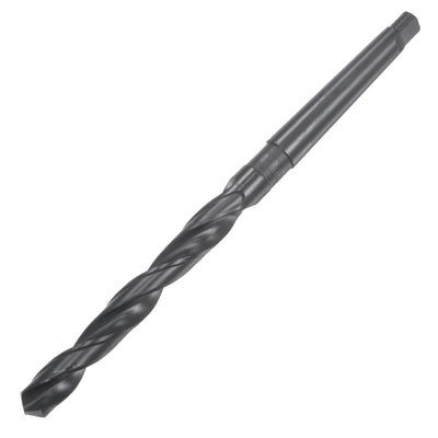uxcell Uxcell 11.9mm Morse Taper Twist Drill Bit 95mm Flute Length High-speed Steel Black