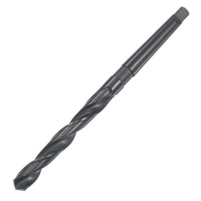 uxcell Uxcell 12.4mm Morse Taper Twist Drill Bit 95mm Flute Length High-speed Steel Black