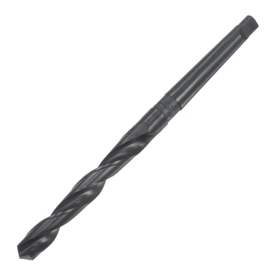 uxcell Uxcell 12.6mm Morse Taper Twist Drill Bit 90mm Flute Length High-speed Steel Black