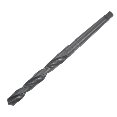 uxcell Uxcell 13.4mm Morse Taper Twist Drill Bit 100mm Flute Length High-speed Steel Black