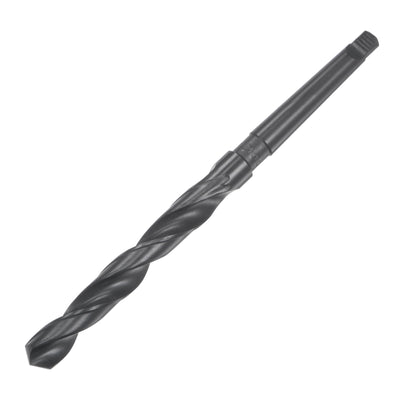 uxcell Uxcell 13.9mm Morse Taper Twist Drill Bit 100mm Flute Length High-speed Steel Black