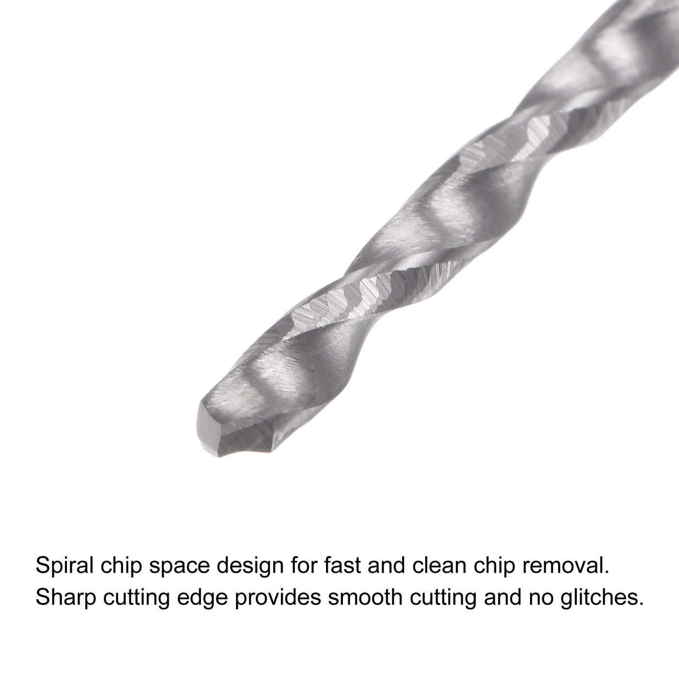 uxcell Uxcell 1.8mm C2/K20 Tungsten Carbide Straight Shank Spiral Flutes Twist Drill Bit 4pcs