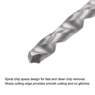 Harfington Uxcell 2.2mm C2/K20 Tungsten Carbide Straight Shank Spiral Flutes Twist Drill Bit 4pcs