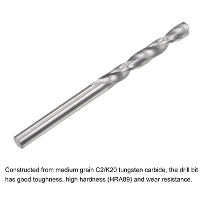 Harfington Uxcell 2.7mm C2/K20 Tungsten Carbide Straight Shank Spiral Flutes Twist Drill Bit 2pcs