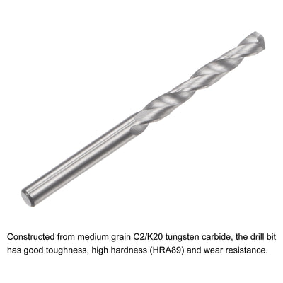 Harfington Uxcell 2.8mm C2/K20 Tungsten Carbide Straight Shank Spiral Flutes Twist Drill Bit