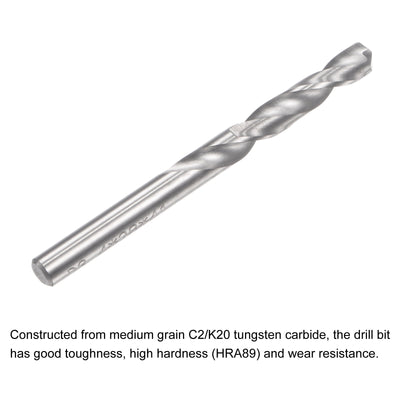 Harfington Uxcell 3.4mm C2/K20 Tungsten Carbide Straight Shank Spiral Flutes Twist Drill Bit 2pcs