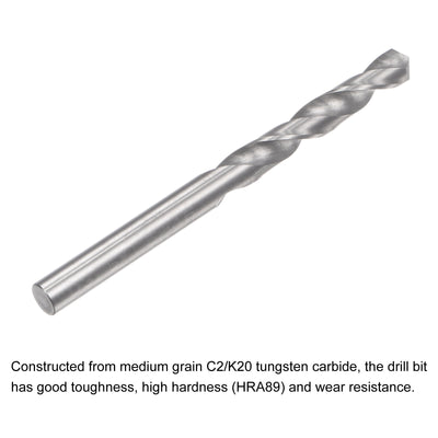 Harfington Uxcell 3.5mm C2/K20 Tungsten Carbide Straight Shank Spiral Flutes Twist Drill Bit