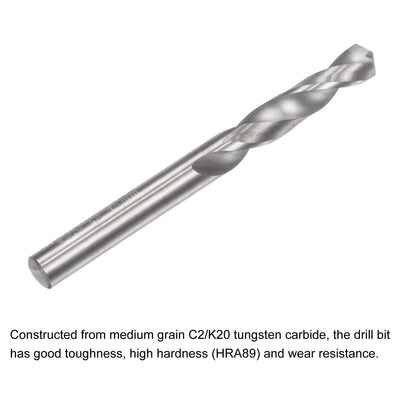 Harfington Uxcell 3.6mm C2/K20 Tungsten Carbide Straight Shank Spiral Flutes Twist Drill Bit 2pcs