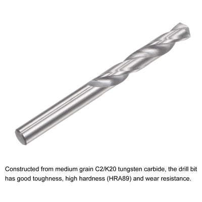 Harfington Uxcell 3.8mm C2/K20 Tungsten Carbide Straight Shank Spiral Flutes Twist Drill Bit 2pcs