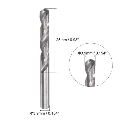 Harfington Uxcell 3.9mm C2/K20 Tungsten Carbide Straight Shank Spiral Flutes Twist Drill Bit