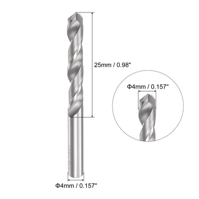 Harfington Uxcell 4mm C2/K20 Tungsten Carbide Straight Shank Spiral Flutes Twist Drill Bit