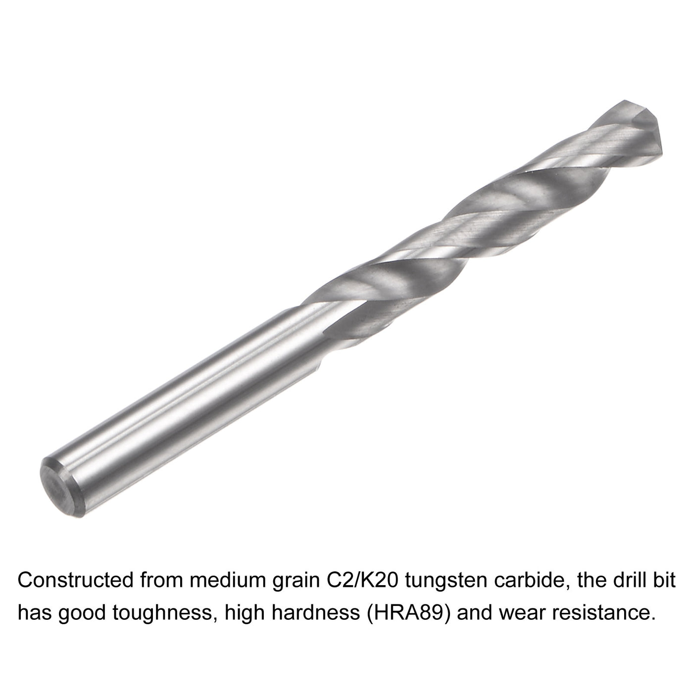 uxcell Uxcell 4mm C2/K20 Tungsten Carbide Straight Shank Spiral Flutes Twist Drill Bit