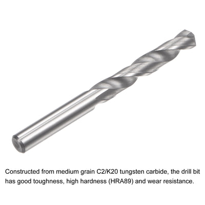 Harfington Uxcell 4mm C2/K20 Tungsten Carbide Straight Shank Spiral Flutes Twist Drill Bit